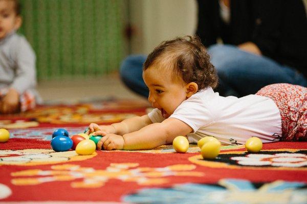 Babies love those shakers in our music class!