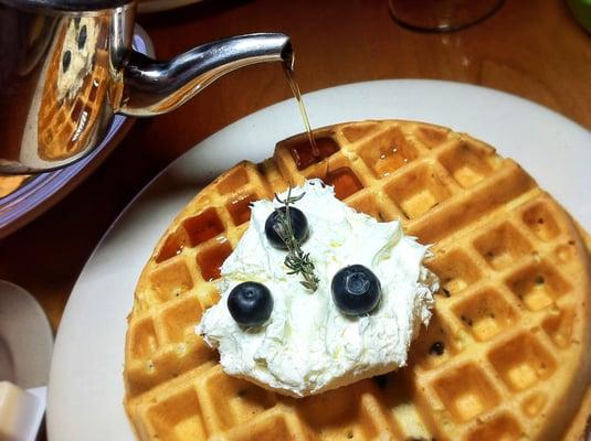 Blueberry Waffle: With Lemon Thyme Whipped Cream.