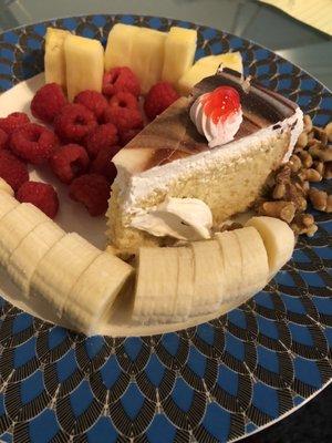 Add fruits and walnuts and taadaa - Tres Leches is a breakfast item!!