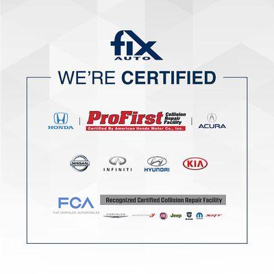 Manufacturer Certifications