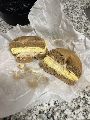 The Cajun bagel sandwich