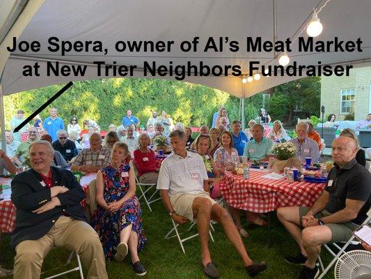 Joe the butcher at radical conservative fundraiser for the organization behind book bans/protests of New Trier's civil rights seminar days