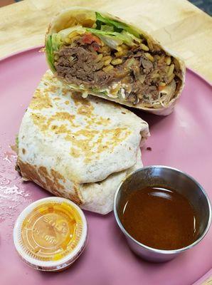 Shake Hands with Beef Birria Burrito in All it's Glory!!