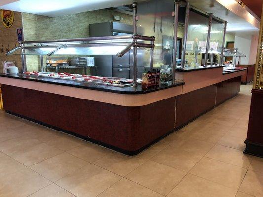 Inside of the restaurant, hibachi grill, they will grill your mix for you