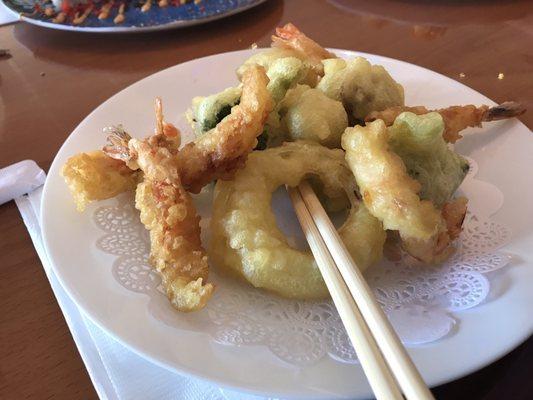 Shrimp and Vegetable Tempura appetizer. We recommend the veggies but skip the shrimp