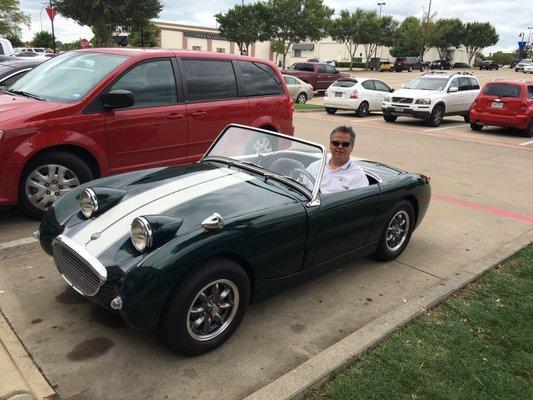 Out and about in my newly restored Austin Healey.