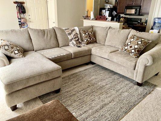 This is the sectional I bought, they put it together for me and explained how to take apart the sectional if I wanted to re arrange it.