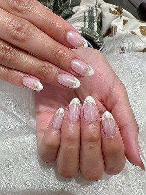 Gel builder French tip nailsArt 1206