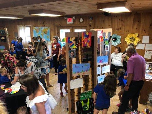 End of the week art show from our yearly art and nature based summer camps