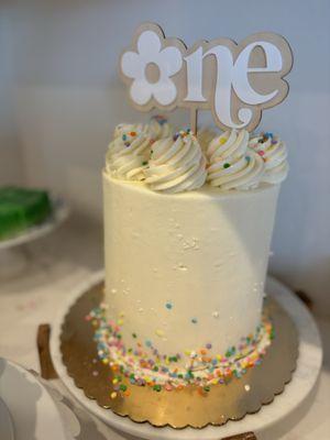 3-layer, 6-inch, funfetti birthday cake