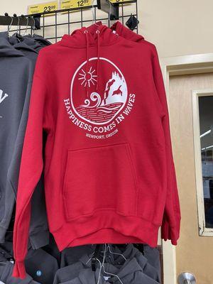 'Happiness Comes in Waves' hoodie @ Safeway in Newport.