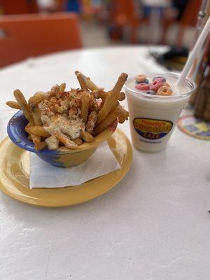 Frenchy 's Garlic Crab Fries and Loopy Lada