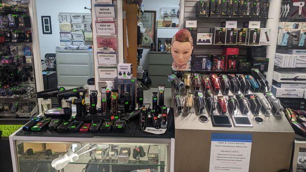 Demos of clippers, trimmers, dryers, etc out for you to try out.