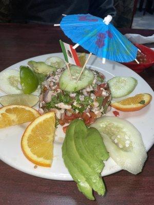 K. Orden de Ceviche de Camarones