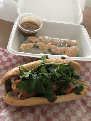 Banh mi and spring rolls!