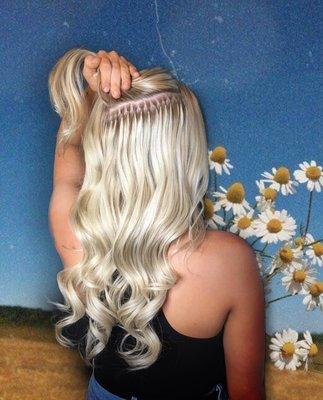 Blonde and hair extensions by Becca