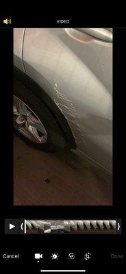 Damage on the car when picked up