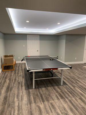 Basement remodeling kids area.