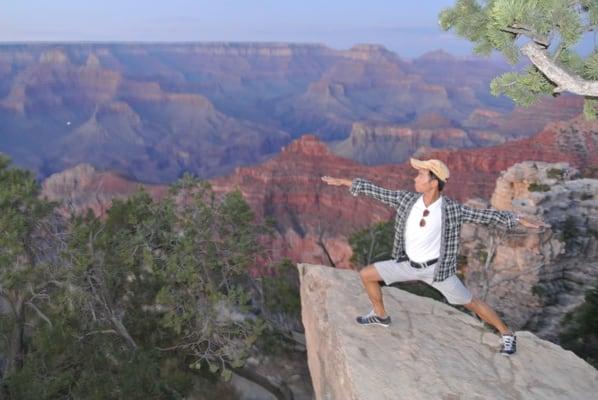 Virabhadrasana II over Grand Canyon