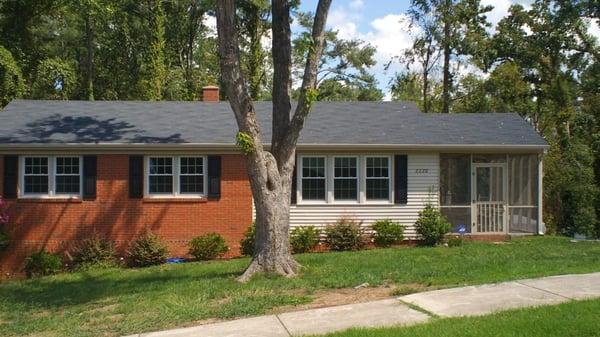 This Raleigh roof project was a result of the April tornado.  It features a 25-year, 3-tab shingle.