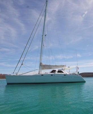 Espiritu Santi is a 57' catamaran and winner of the 2011 Trans Pacific Yacht Race.