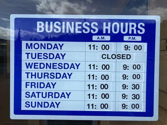 Business Hours