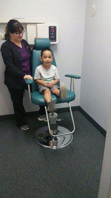 His first time @ the dentist & as you can see, nervous at the beginning happy at the end! :)