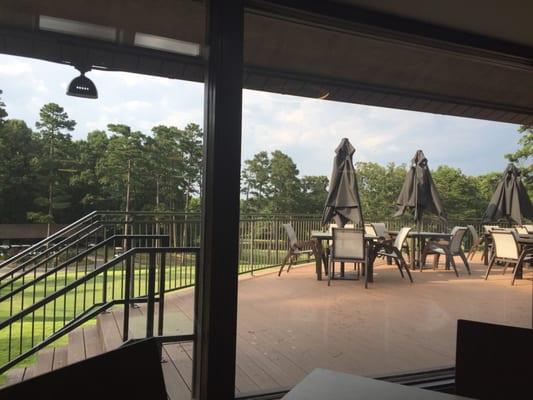 View of the golf course from the restaurant.