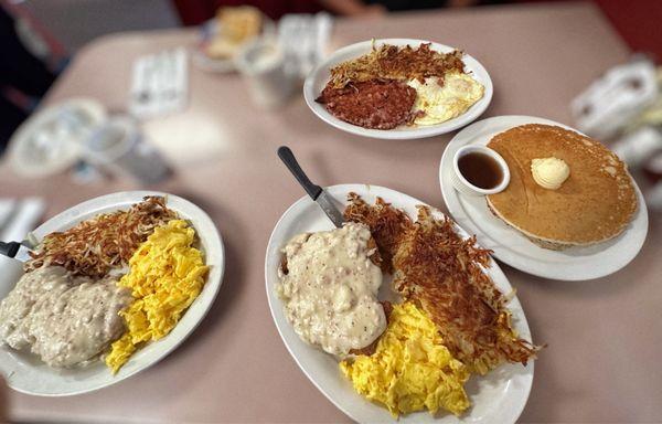 L to R: Country Special, Corn Beef Hash, Country Fried Steak