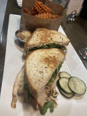 Turkey sandwich and sweet potato fries