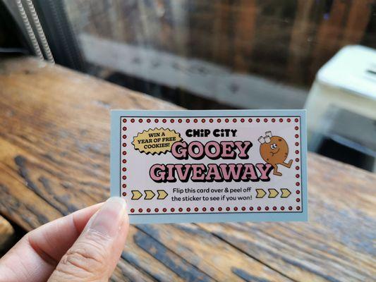 Giveaway card