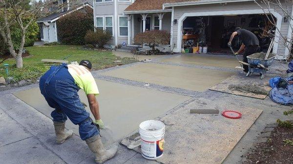 Concrete driveway