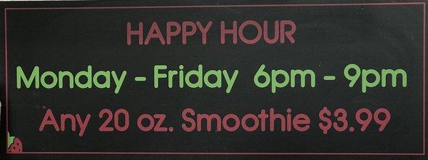 come  and enjoy our happy hour smothie