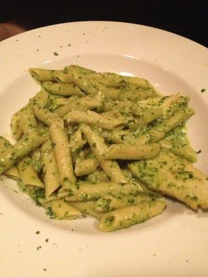 Chicken pesto pasta.