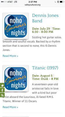 No Ho Summer Nights Free Entertainment All Summer Long Free Music, Free Movies, & Food Trucks