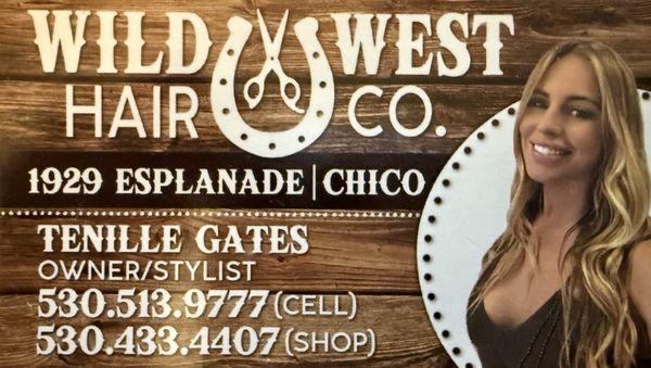 Wild West Hair Co. business card