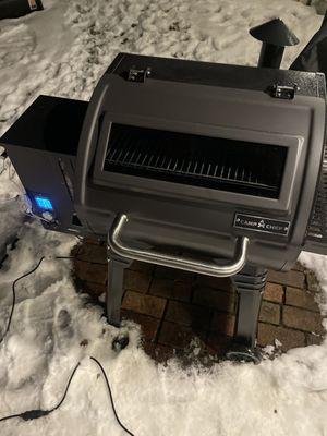 Camp Chef pellet grill being used for the first time! My SIL loves it and I am happy that he is happy!