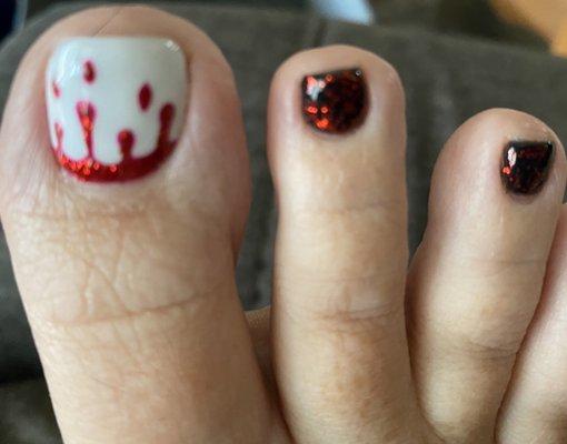 Nini did my toes for Halloween.  So good!