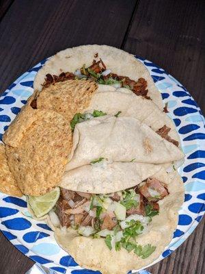 This is the pastor taco and Buche (hog maws taco) so silky and soft, delicious hand made tortilla tacos