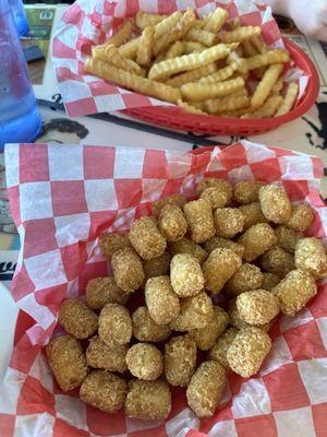 Large tots and large fries