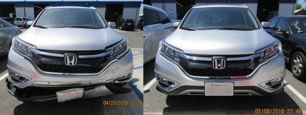 Front end collision repair and paint