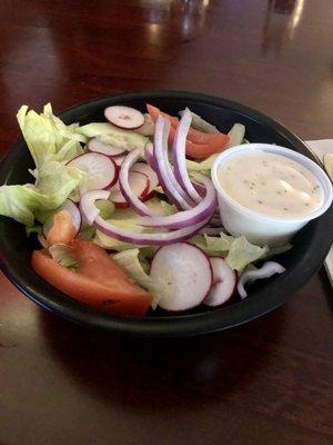 Tossed Salad with Ranch Dressing