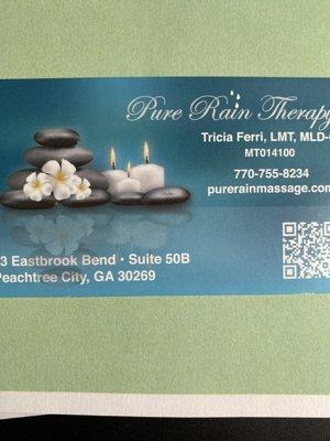 Business card to book Tricia