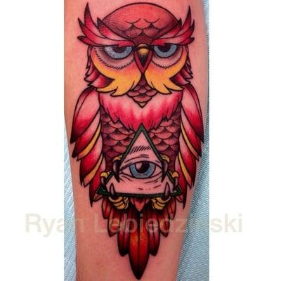 Neotraditional owl by Ryan Lebiedzinski c/2014