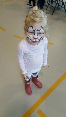 A Young member emjoys epic Face Painting at our Pumpkin Patch