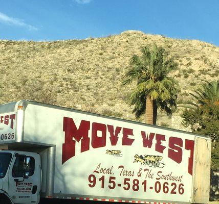 Beautiful day for moving! Featuring:  Move West, The El Paso sky and mountainside!