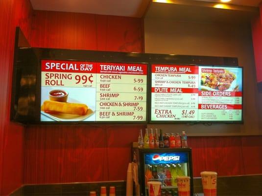 New digital menu screens.