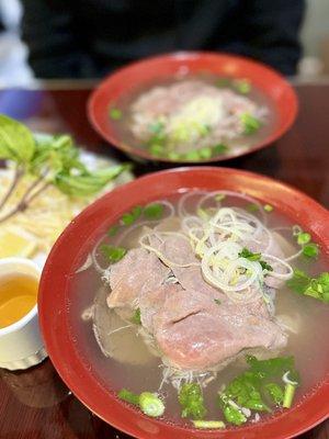 #1 Special Noodle Beef Soup ($9.75) - the beef hiding the gigantic portion of noodles underneath