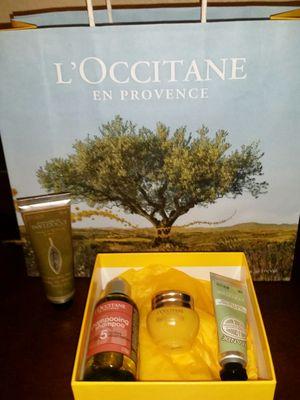 Verveine Cooling Hand Cream Gel I purchased, and free gift (in box) for email referrals.