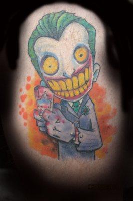 Color Batman Joker Tattoo Done By Barrett